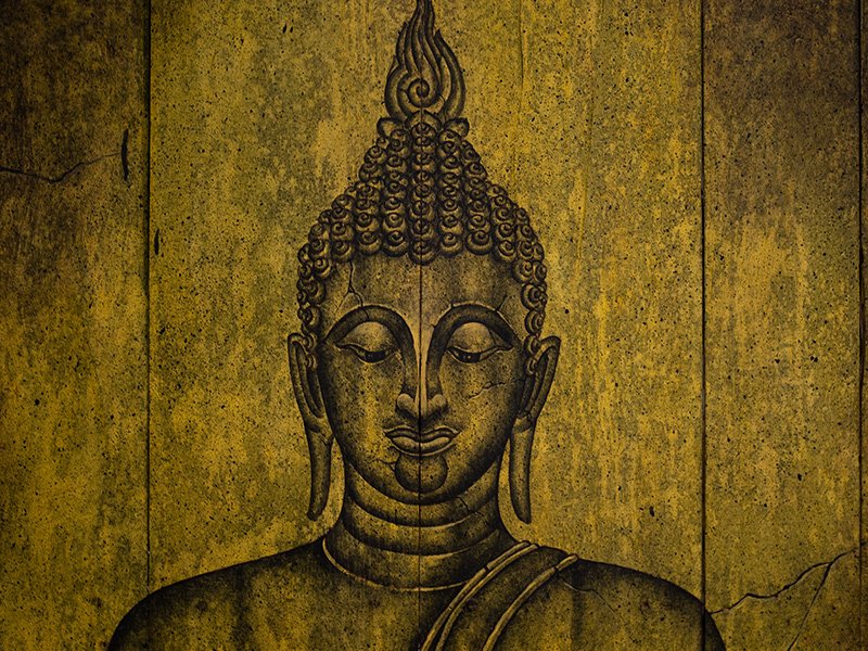 plaque bouddhiste lotus