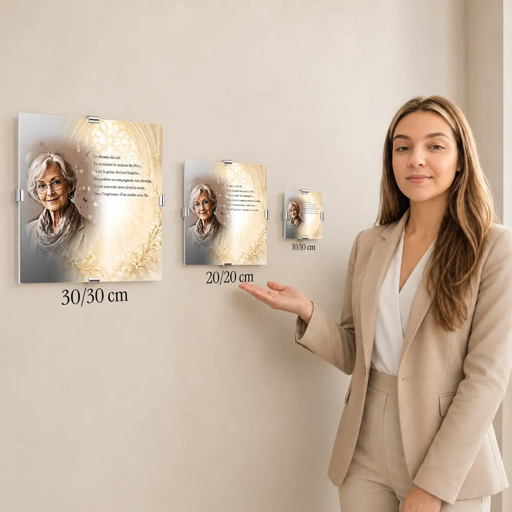 cadre photo souvenir portrait défunt mural