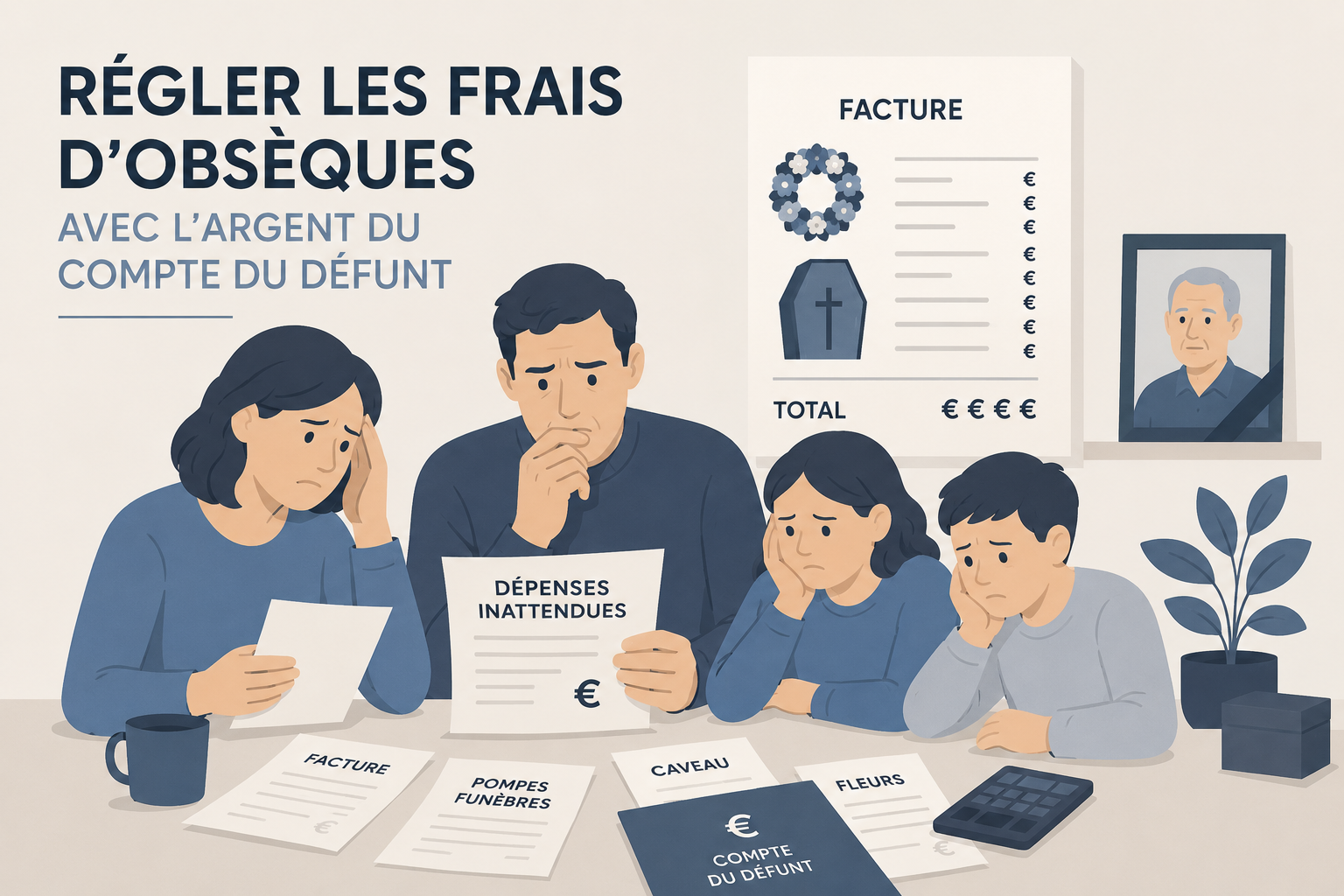 Régler les frais d'obsèques depuis le compte bancaire du défunt