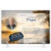Plaque hommage papa présentée sur pied plexi, format panoramique