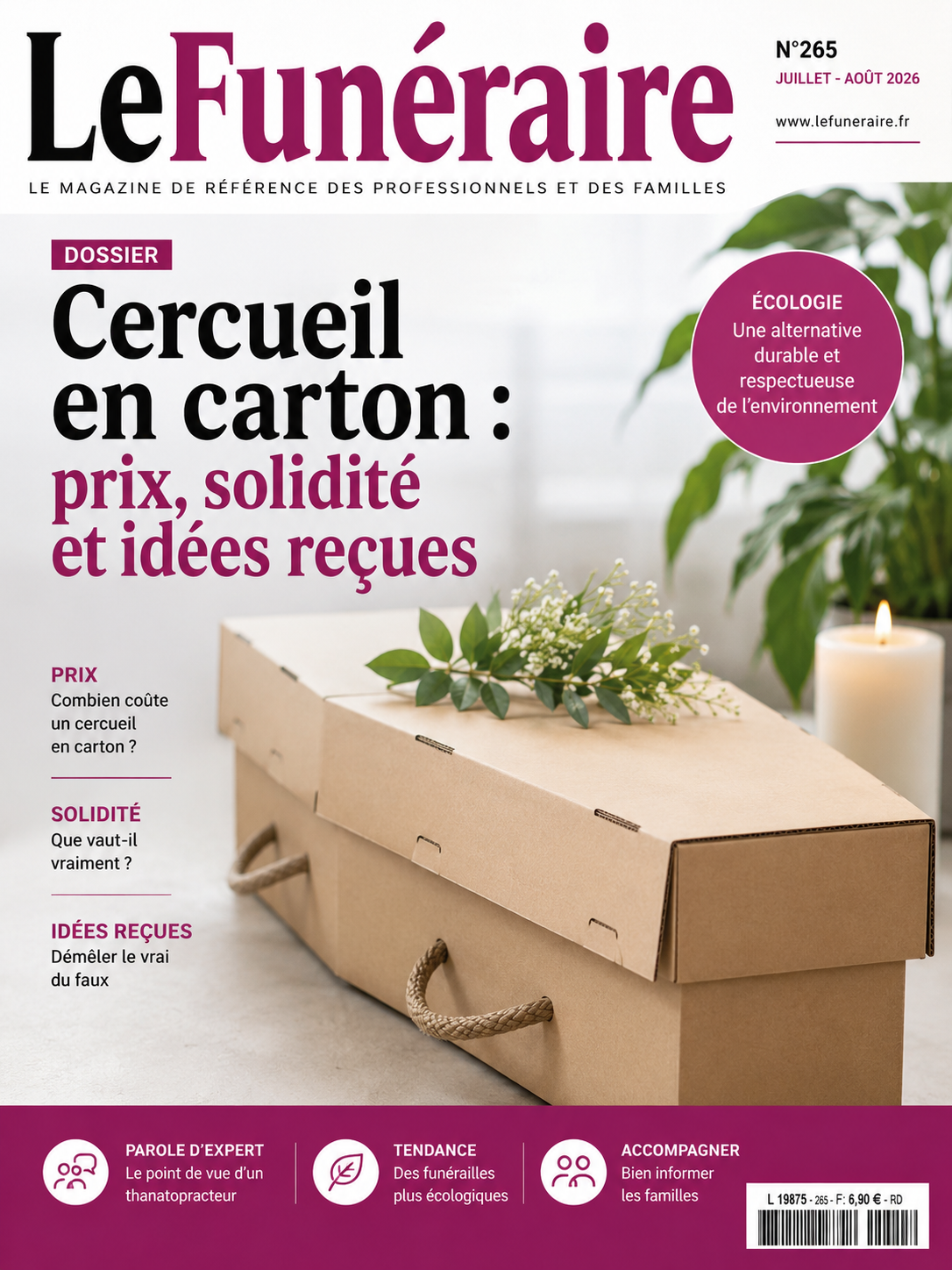 Cercueil en carton biodégradable, autorisé en crémation comme en inhumation en France