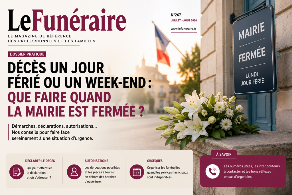 Guichet d'état civil fermé un jour férié, illustration des démarches après un décès