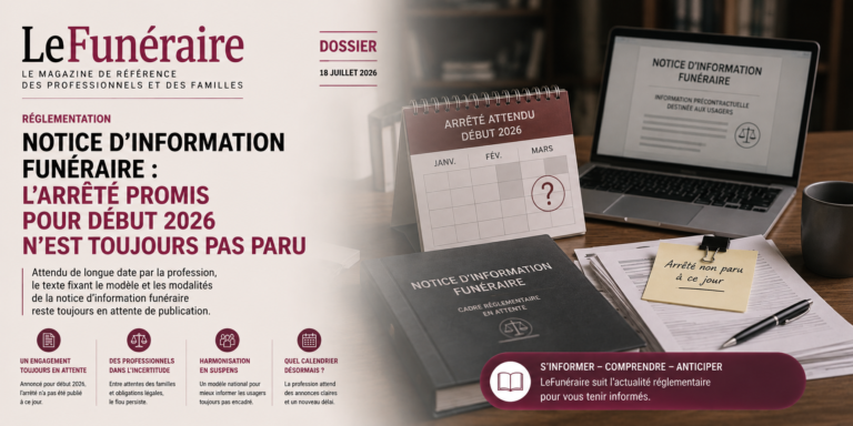 Illustration de la réglementation funéraire française : arrêté et information des familles sur les prix des prestations