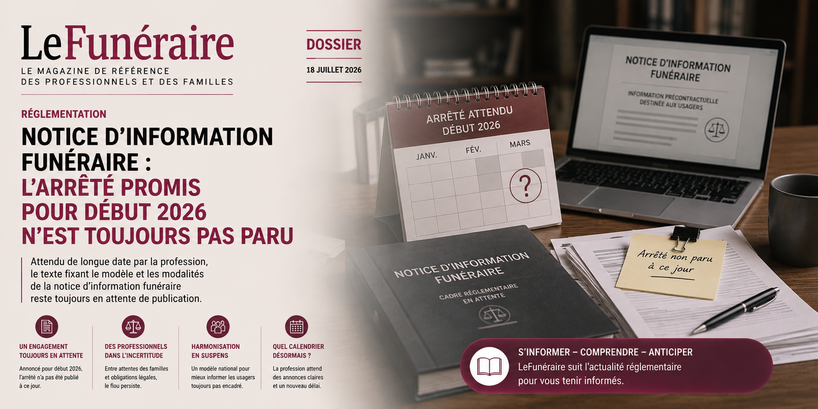 Illustration de la réglementation funéraire française : arrêté et information des familles sur les prix des prestations