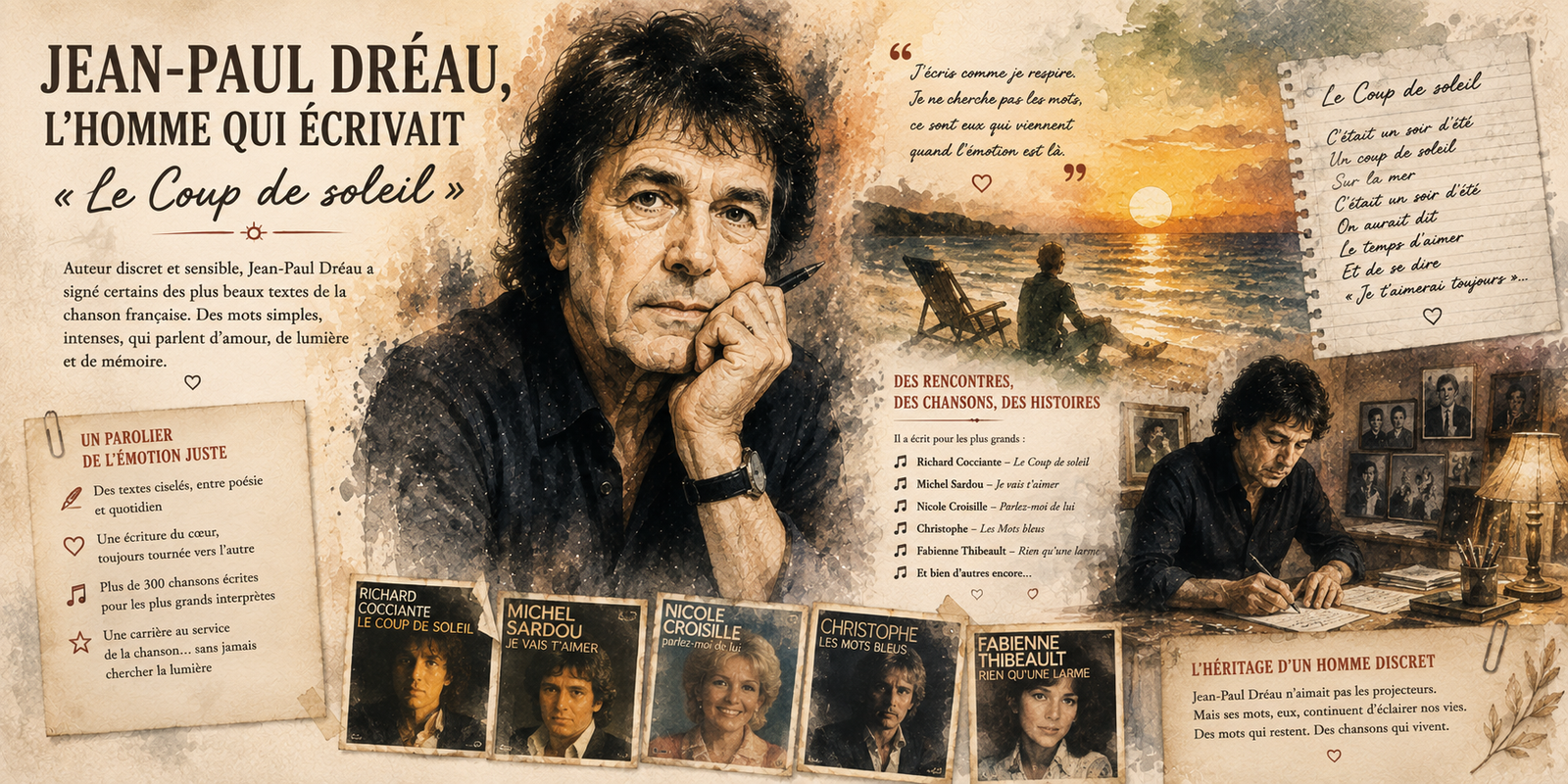 Hommage à Jean-Paul Dréau, auteur-compositeur du « Coup de soleil », mort le 3 août 2026 à 73 ans