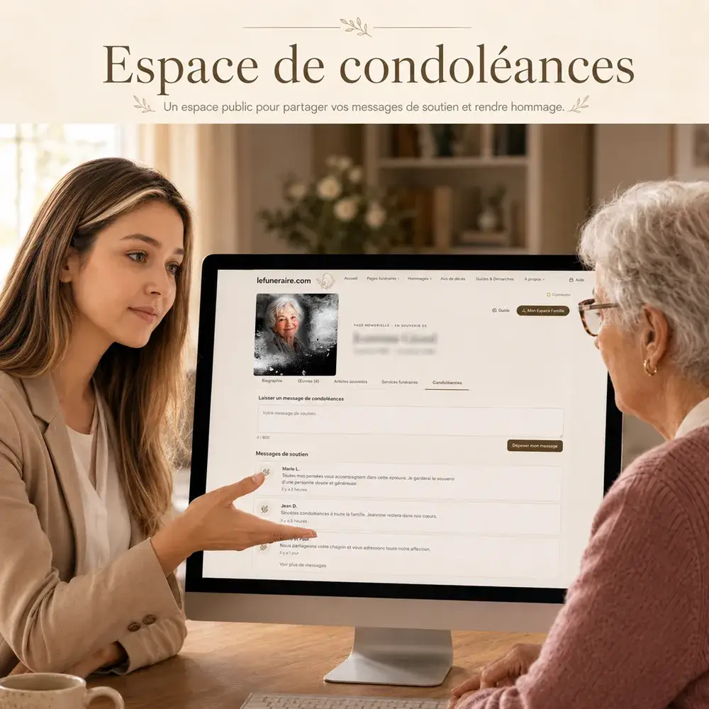 Livre de condoléances — service complémentaire Chrétien