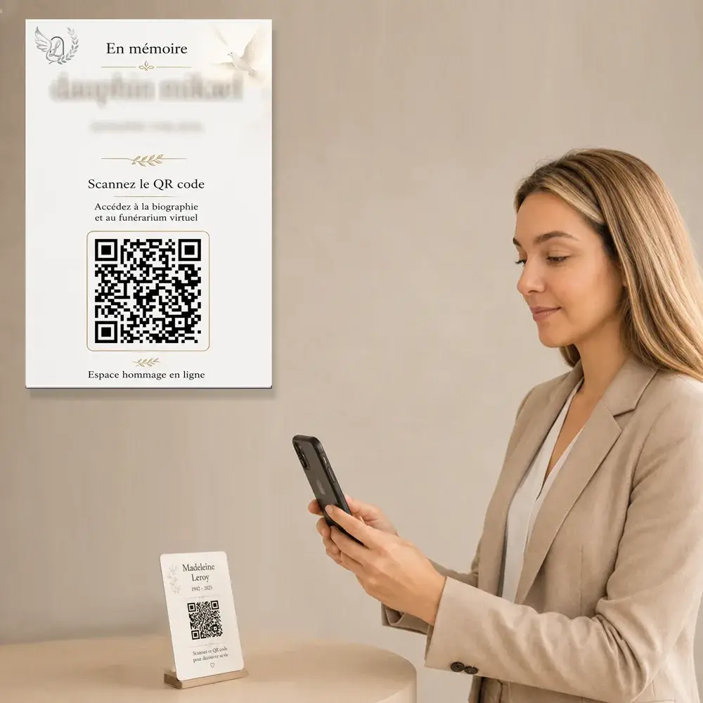 QR code memorial — service complémentaire Chrétien