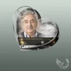 Plaque funéraire cœur chrétien collée sur pierre tombale, double-face professionnel inclus, 1er sous-décor du thème