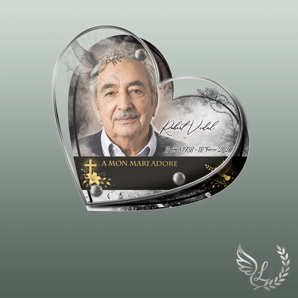 Plaque funéraire Chrétien forme Cœur