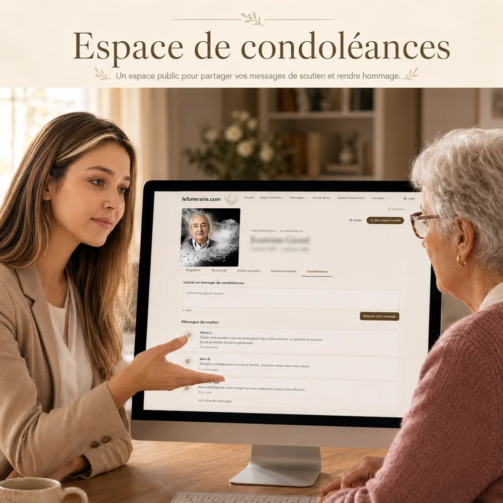Livre de condoléances — service complémentaire Chrétien