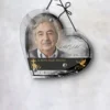 Plaque funéraire cœur chrétien suspendue par cordelette, kit de fixation inclus, 1er sous-décor