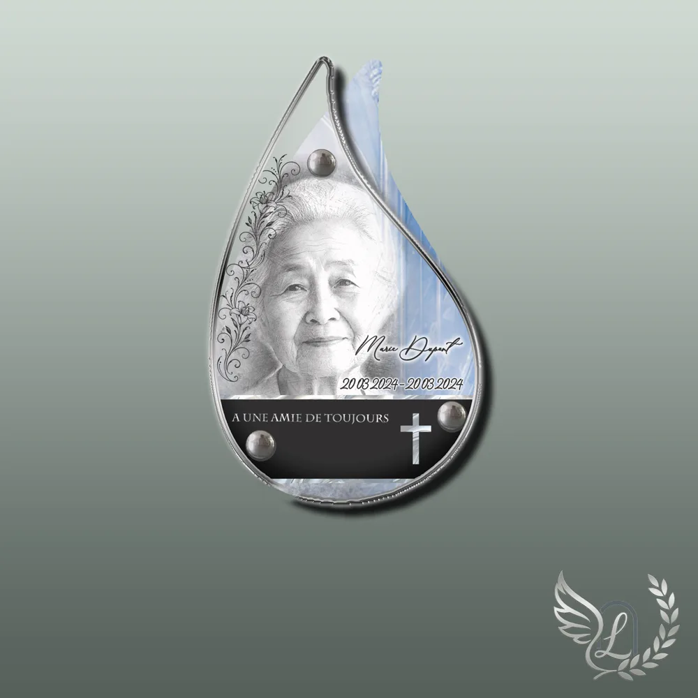 Plaque funéraire Chrétien forme Flamme