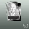 Plaque funéraire rectangle chrétien collée sur pierre tombale, double-face professionnel inclus, 1er sous-décor du thème