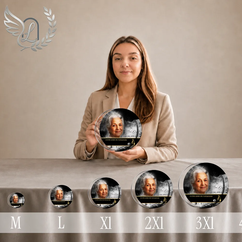 Plaque Circulaire Chrétien — lefuneraire.com Plaque funéraire Chrétien Circulaire personnalisée, toutes tailles alignées