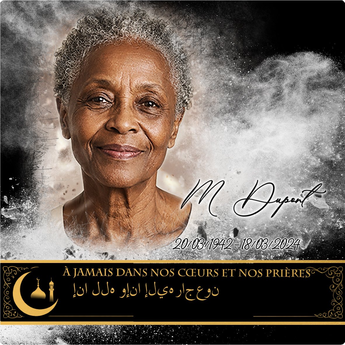 Plaque Carré Musulman effet Éclat, ambiance complète portrait + fond
