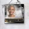 Plaque funéraire carré musulman suspendue par cordelette, kit de fixation inclus, 1er sous-décor