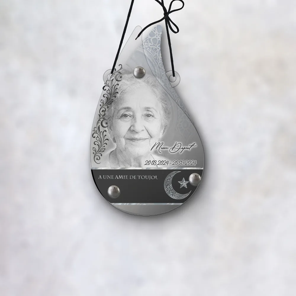 Plaque Flamme Musulman suspendue par cordelette