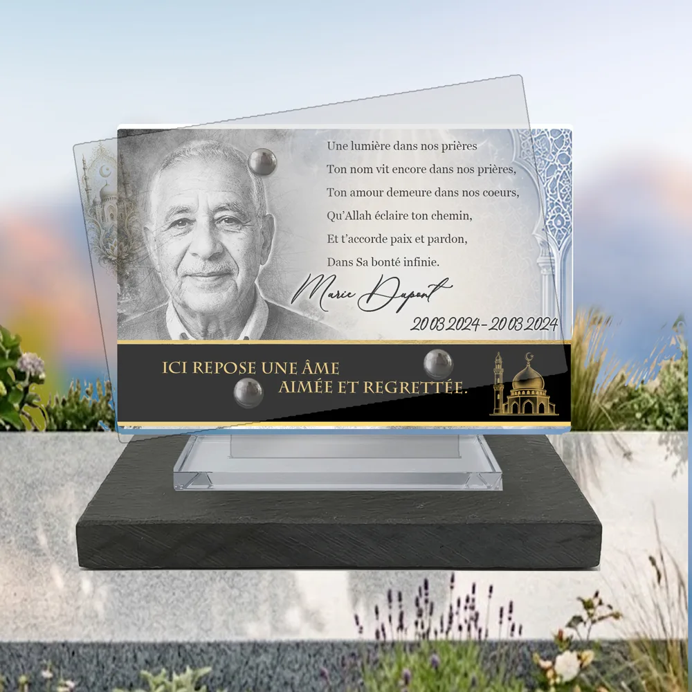 Plaque Panoramique Musulman à poser sur socle ardoise du Brésil