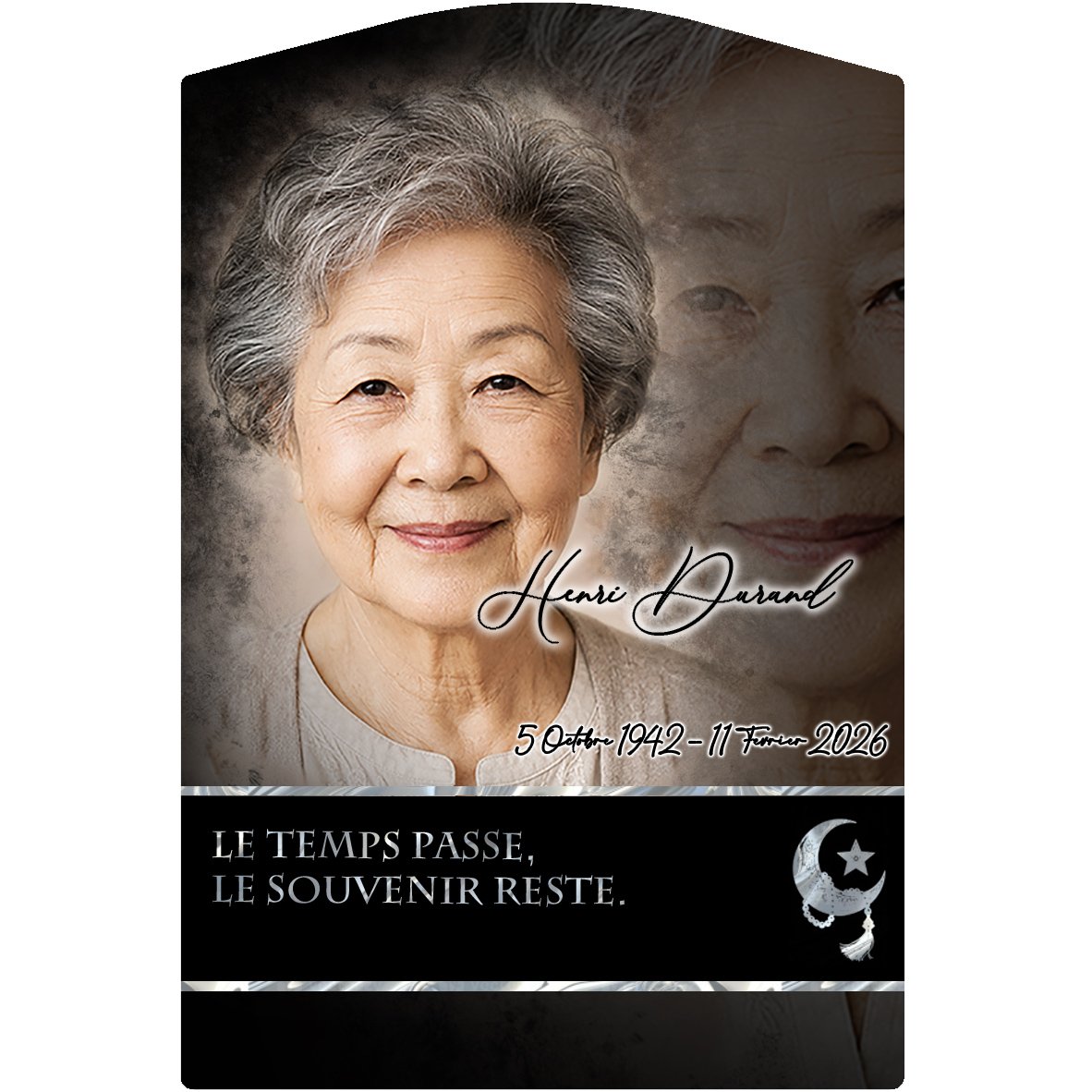 Plaque Stèle Musulman effet Crayon, ambiance complète portrait + fond