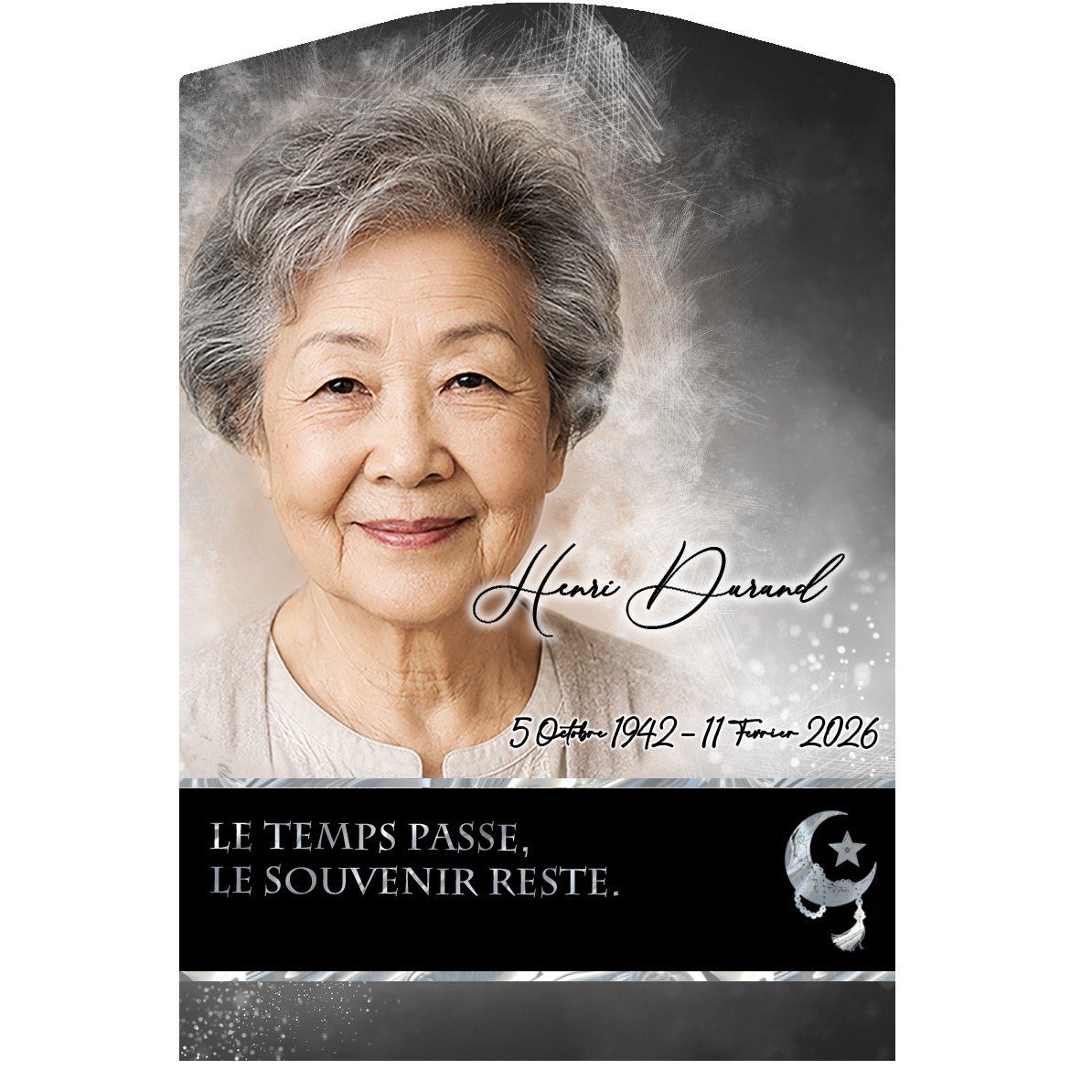Plaque Stèle Musulman effet Pastel, ambiance complète portrait + fond