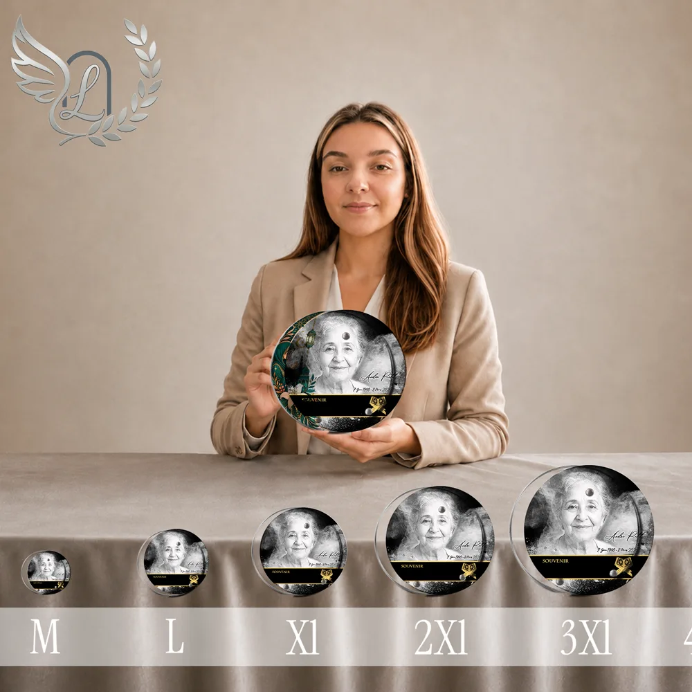 Plaque funéraire Musulman Circulaire personnalisée, toutes tailles alignées