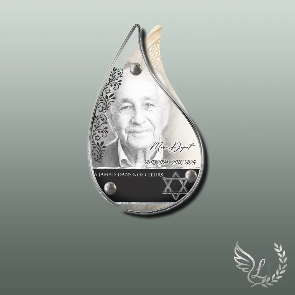 Plaque funéraire Juif forme Flamme