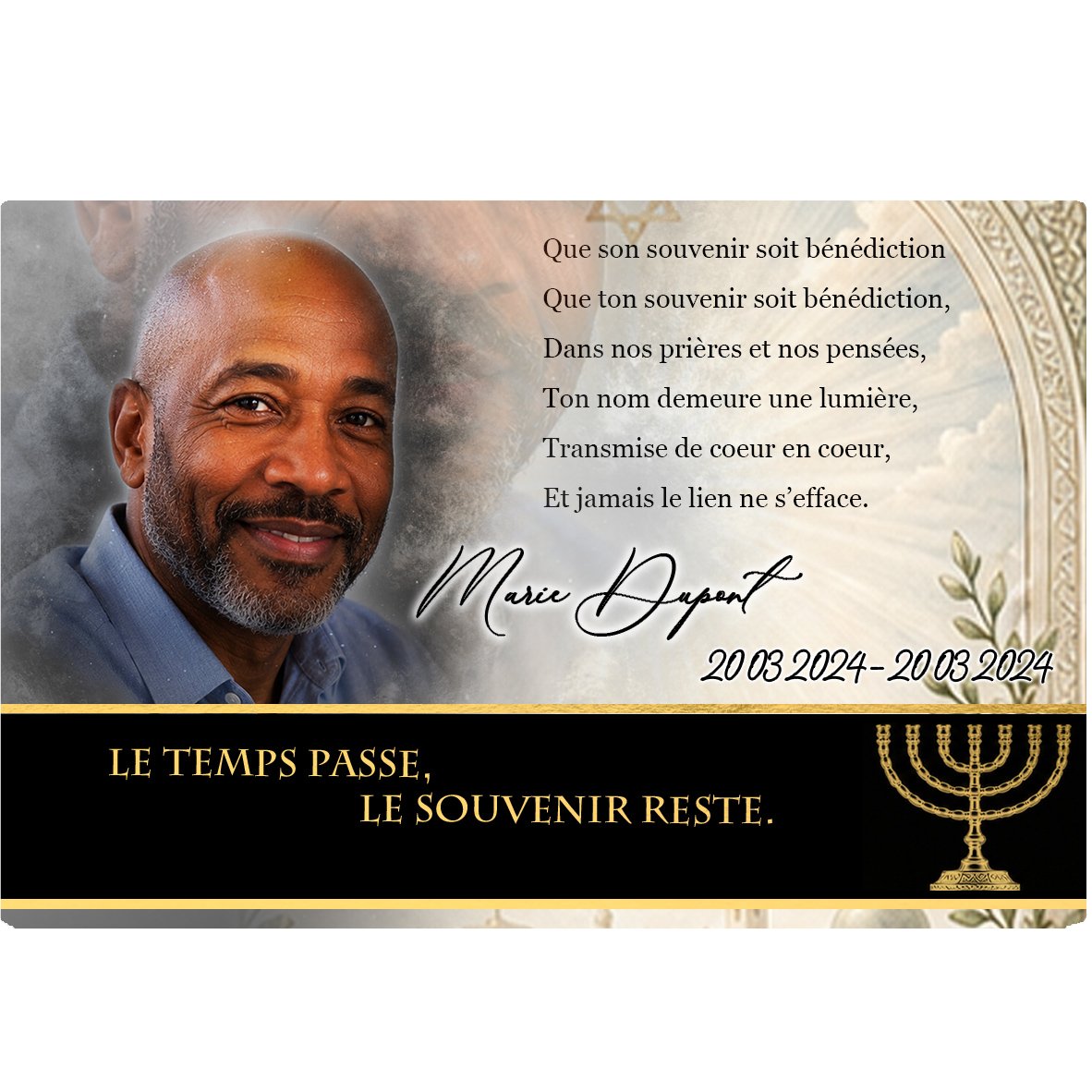 Plaque Panoramique Juif effet Crayon, ambiance complète portrait + fond