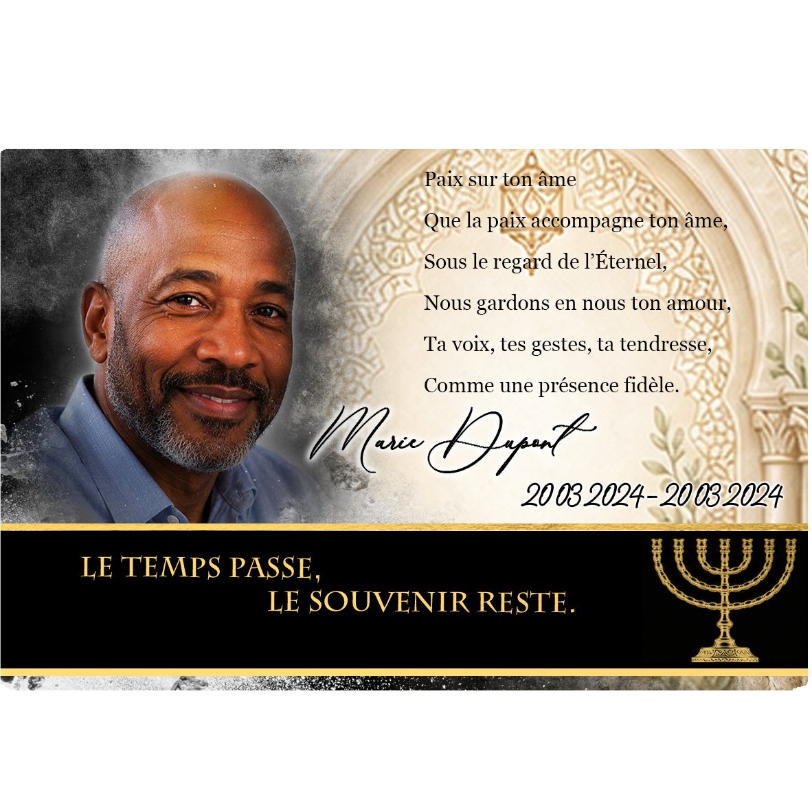 Plaque Panoramique Juif effet Éclat, ambiance complète portrait + fond