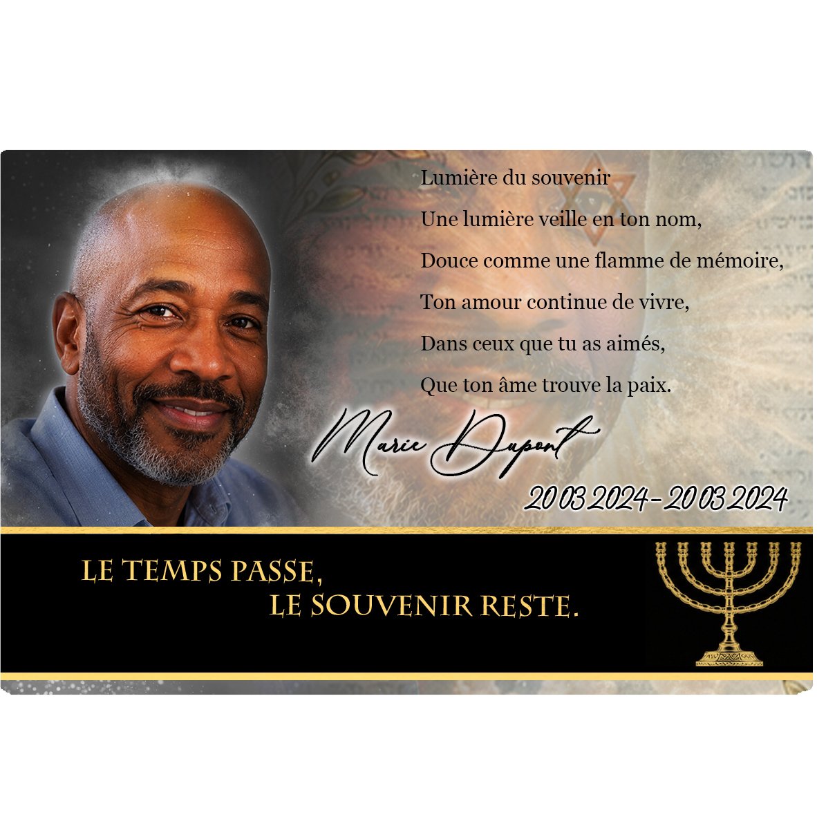 Plaque Panoramique Juif effet Pastel, ambiance complète portrait + fond