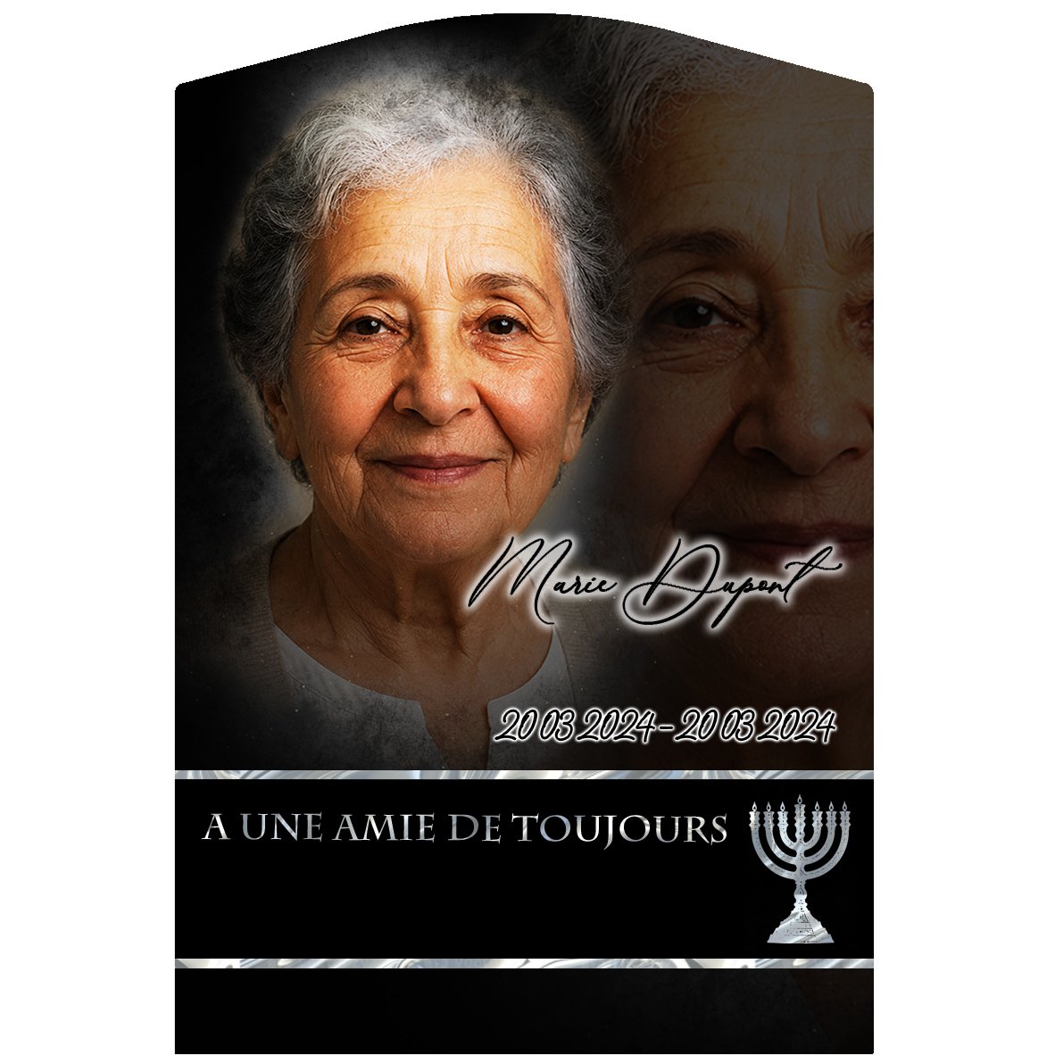 Plaque Stèle Juif effet Crayon, ambiance complète portrait + fond
