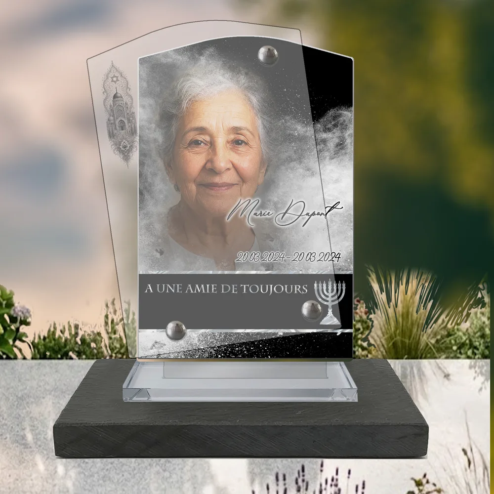 Plaque Stèle Juif à poser sur socle ardoise du Brésil