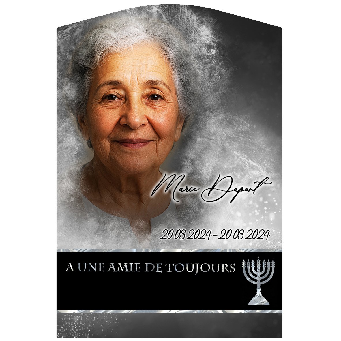 Plaque Stèle Juif effet Pastel, ambiance complète portrait + fond