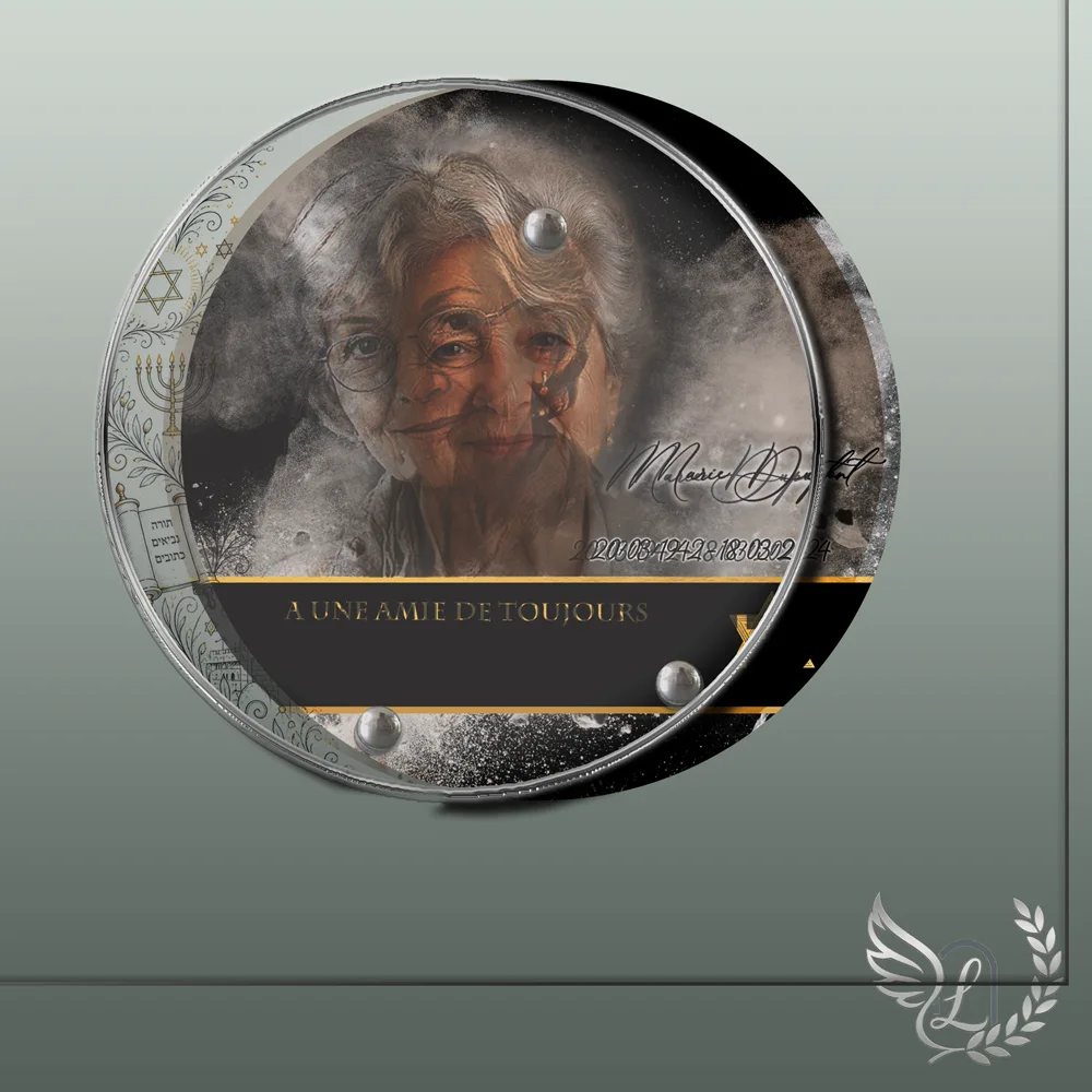 Plaque funéraire Juif forme Circulaire