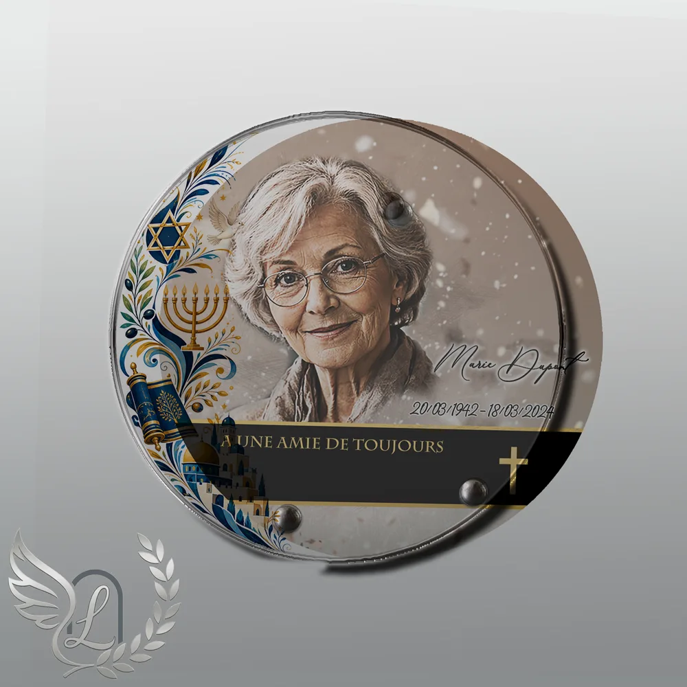 Plaque Circulaire Juif nue motif 03