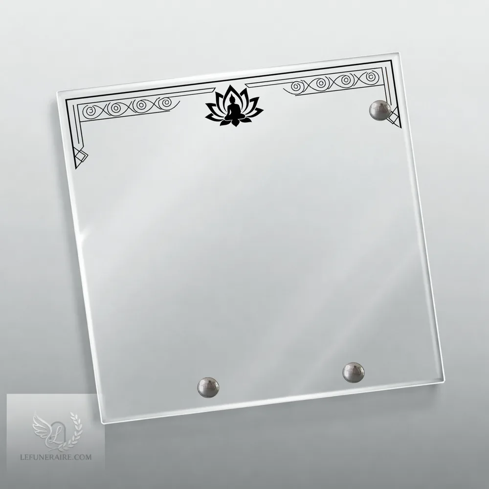 Plaque Carré Bouddhiste nue motif 03