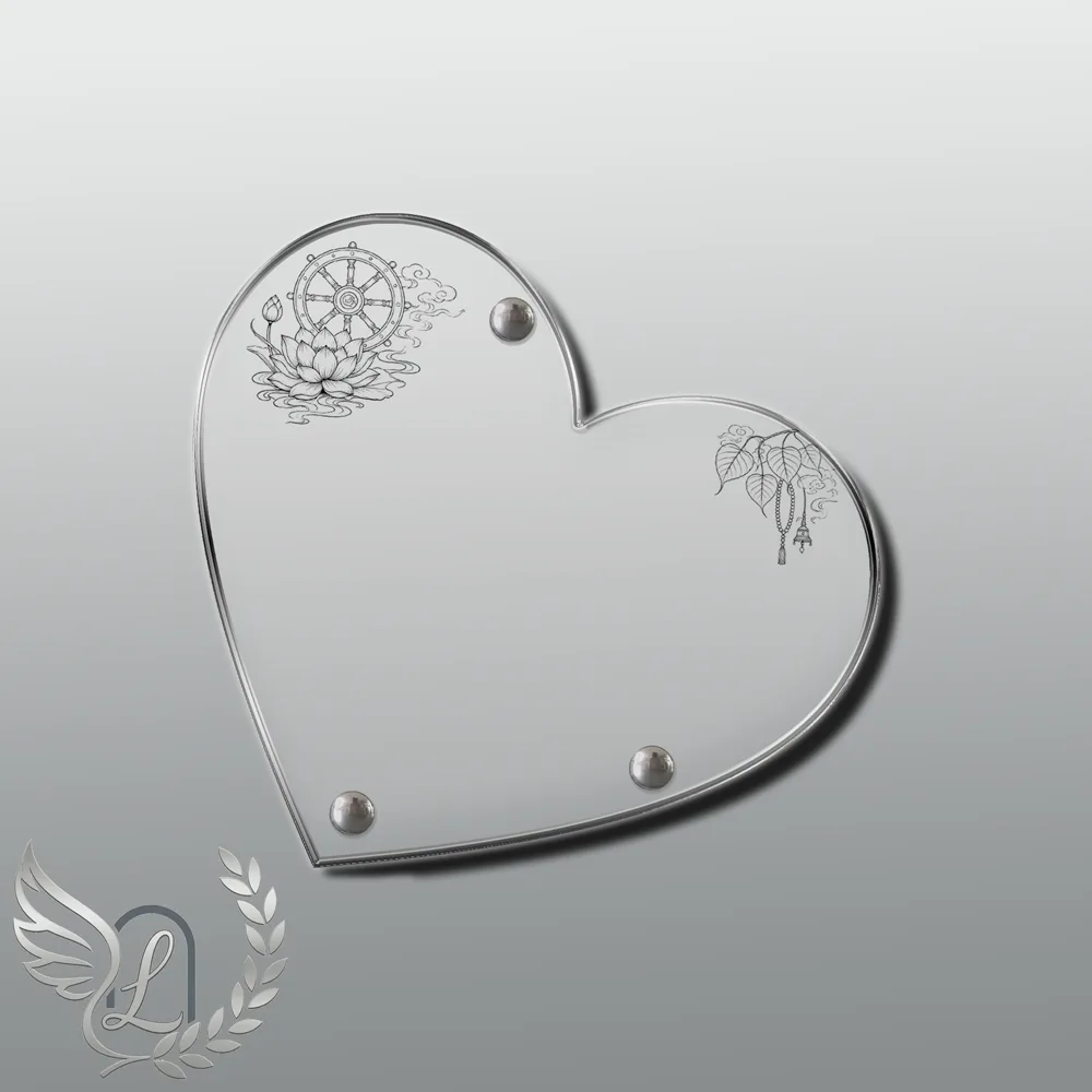 Plaque Cœur Bouddhiste nue motif 01