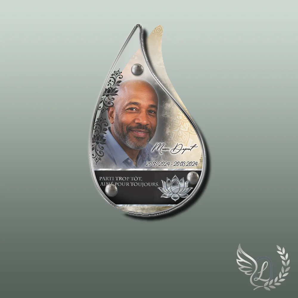 Plaque funéraire Bouddhiste forme Flamme