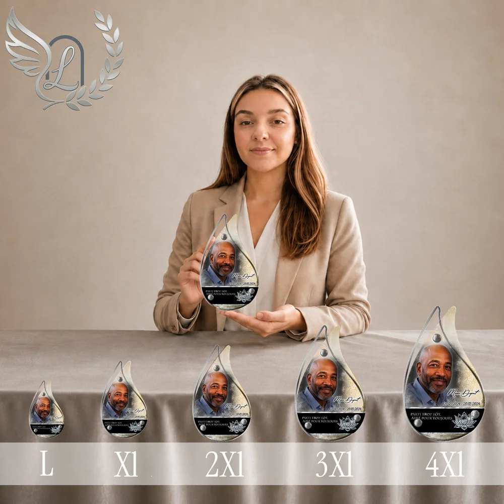 Plaque funéraire Bouddhiste Flamme personnalisée, toutes tailles alignées
