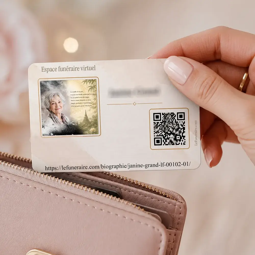 Carte souvenir QR — service complémentaire Bouddhiste
