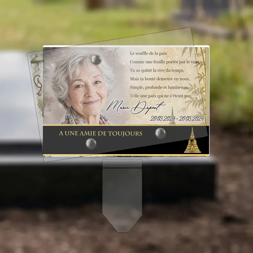 Plaque Panoramique Bouddhiste plantée dans la terre