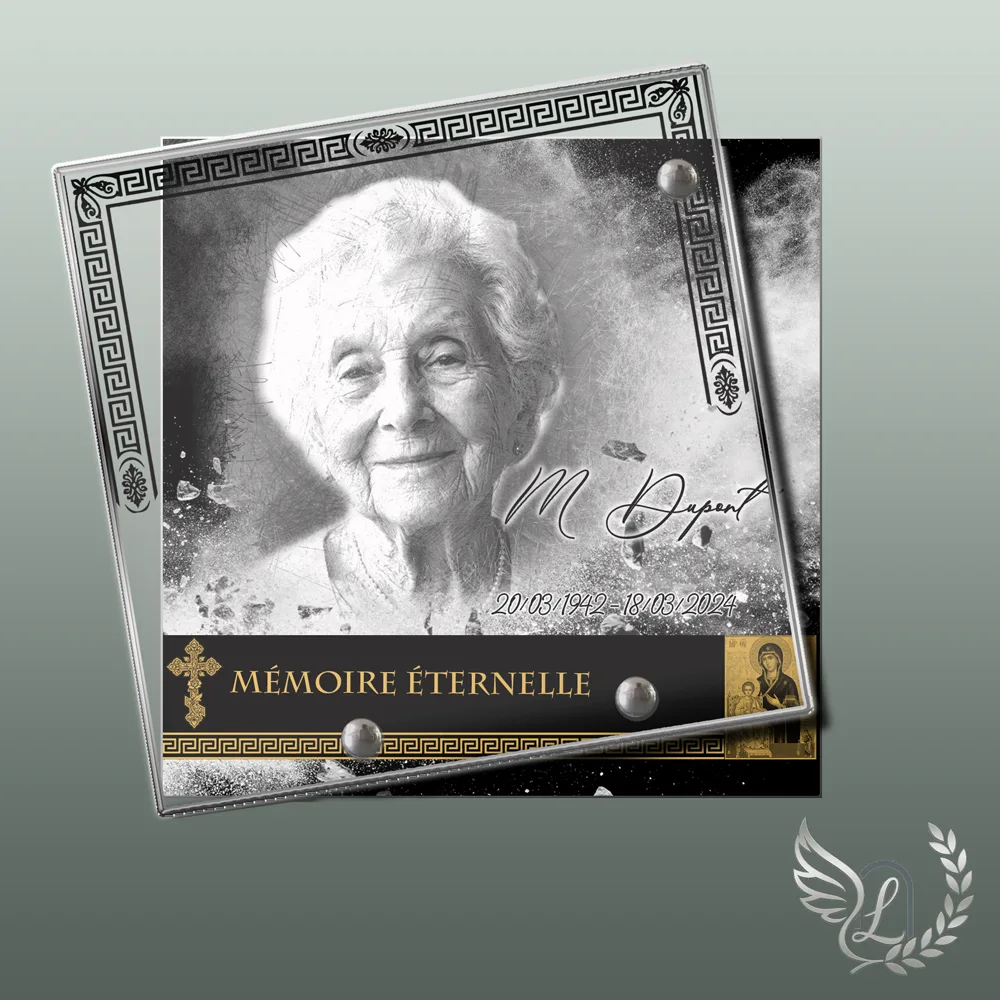 Plaque funéraire Orthodoxe forme Carré