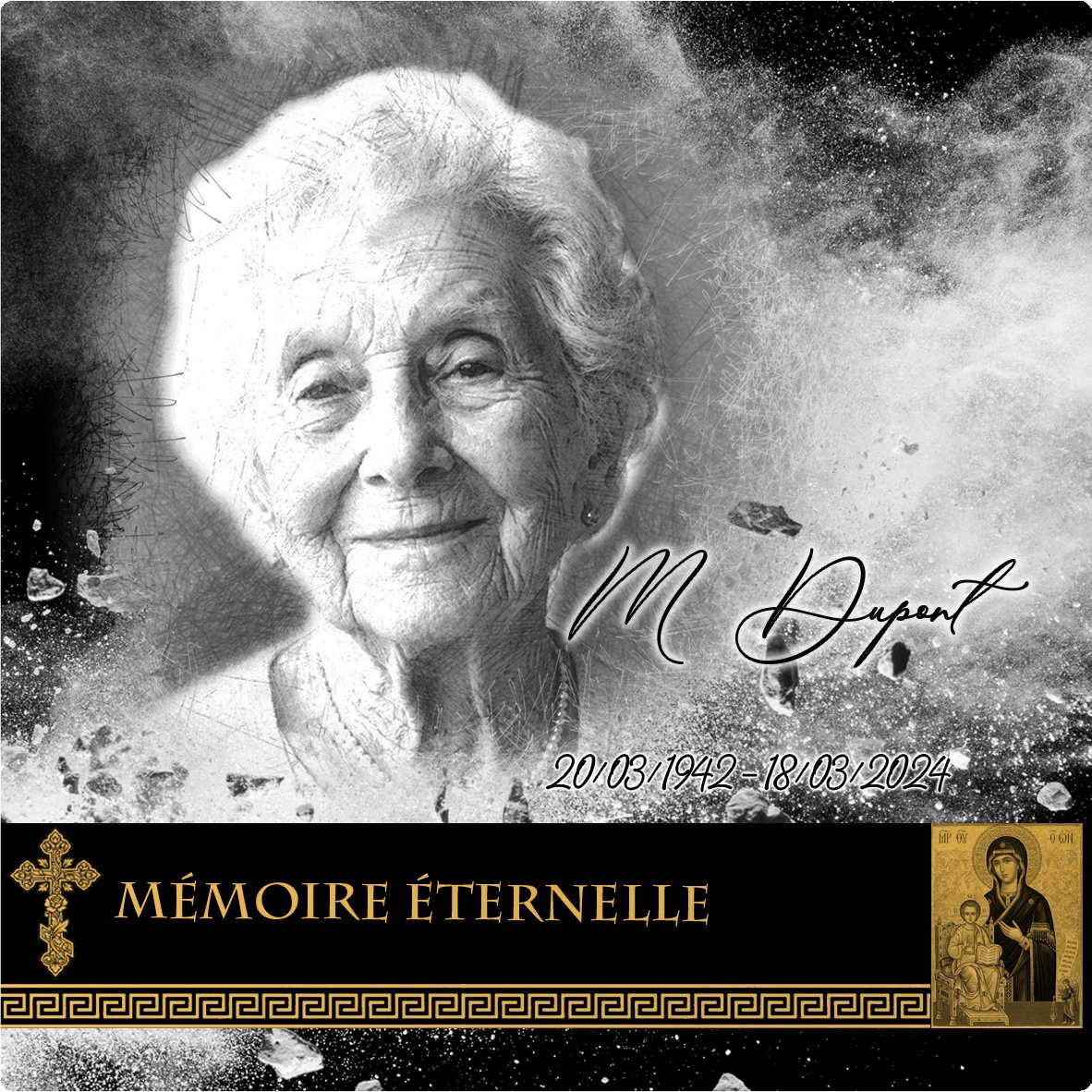 Plaque Carré Orthodoxe effet Éclat, ambiance complète portrait + fond