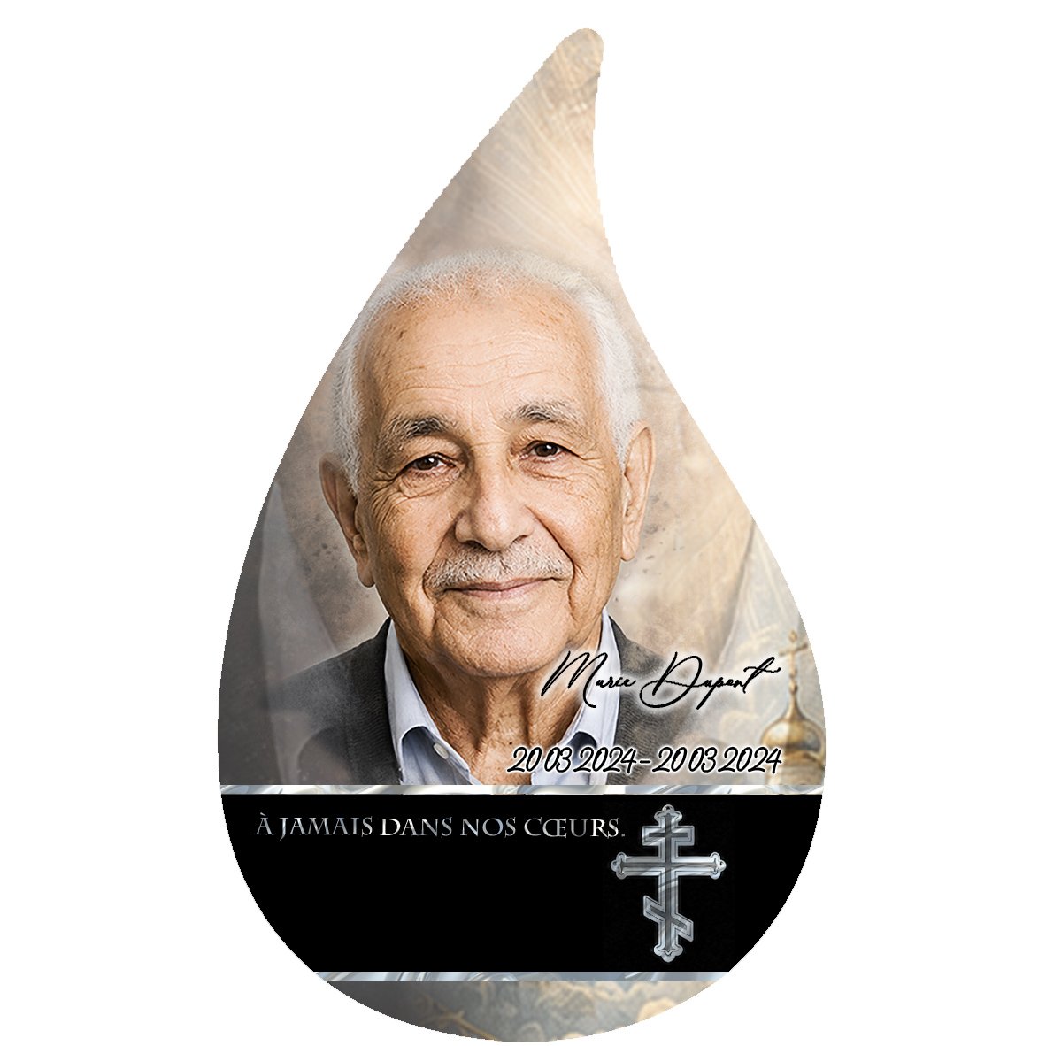 Plaque Flamme Orthodoxe effet Pastel, ambiance complète portrait + fond