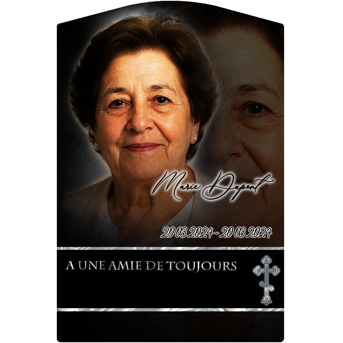 Plaque Stèle Orthodoxe effet Crayon, ambiance complète portrait + fond