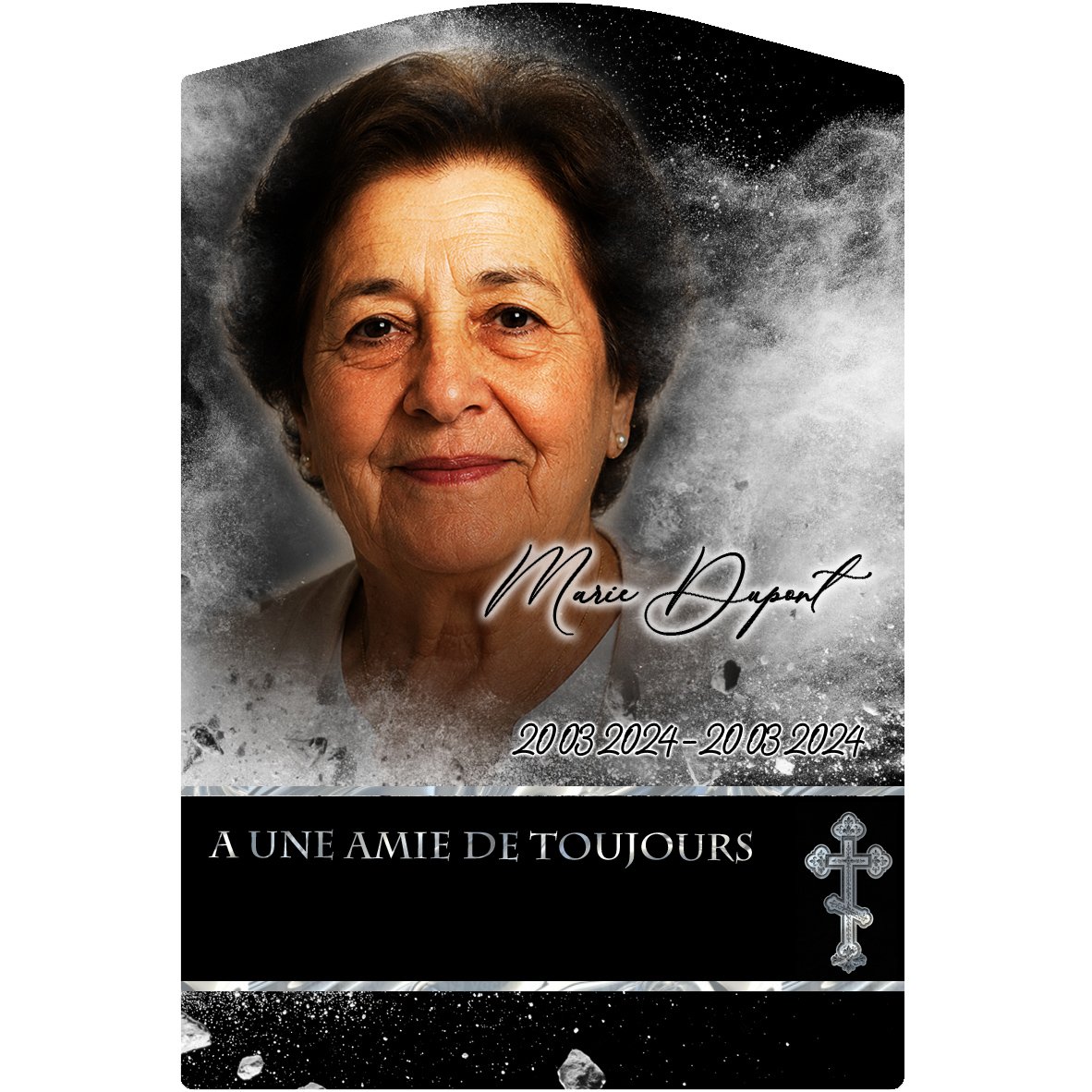 Plaque Stèle Orthodoxe effet Éclat, ambiance complète portrait + fond
