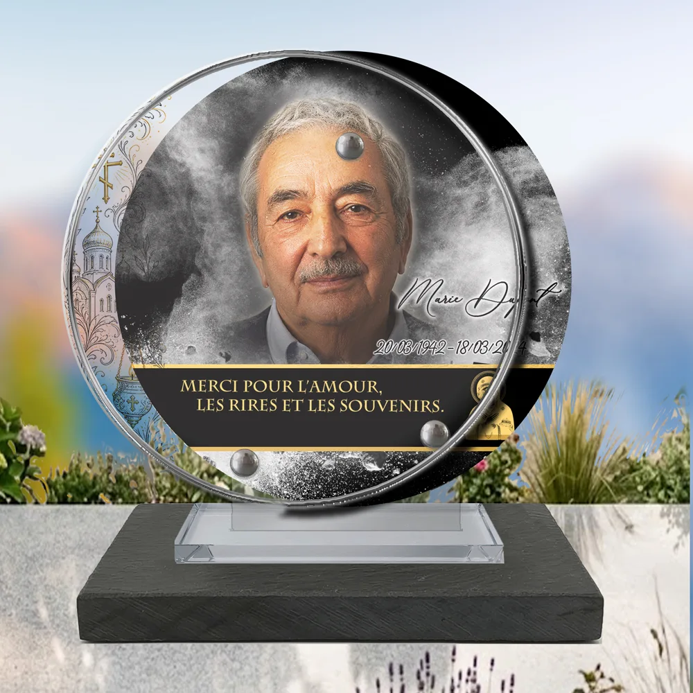 Plaque Circulaire Orthodoxe à poser sur socle ardoise du Brésil