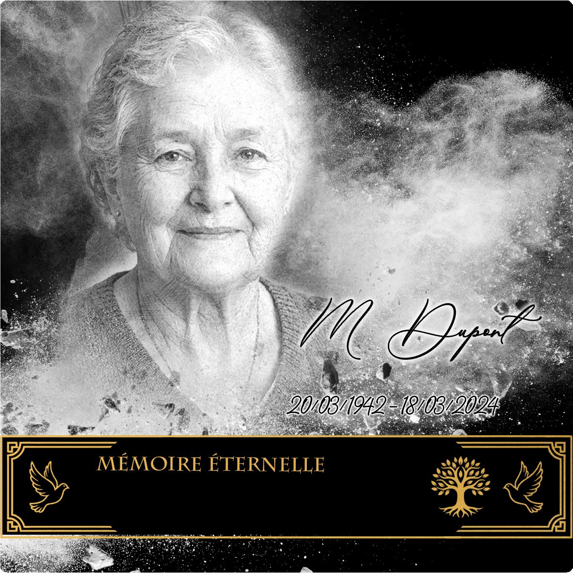 Plaque Carré Laïque effet Éclat, ambiance complète portrait + fond