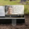 Plaque funéraire panoramique laïque plantée par appendice plexiglas, sol meuble ou pot, 1er sous-décor