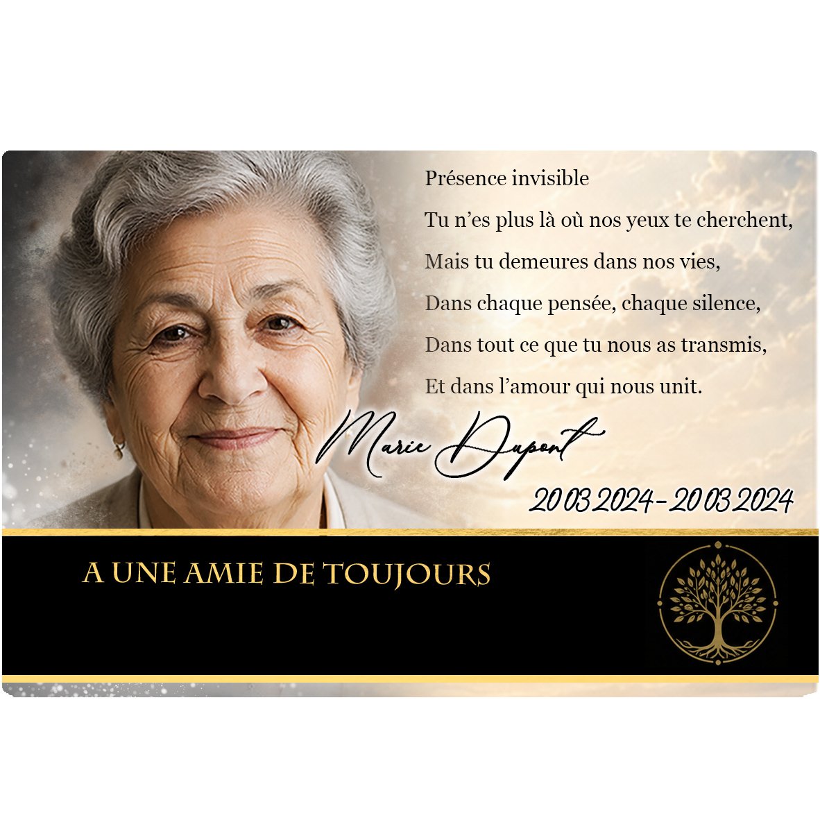 Plaque Panoramique Laïque effet Pastel, ambiance complète portrait + fond
