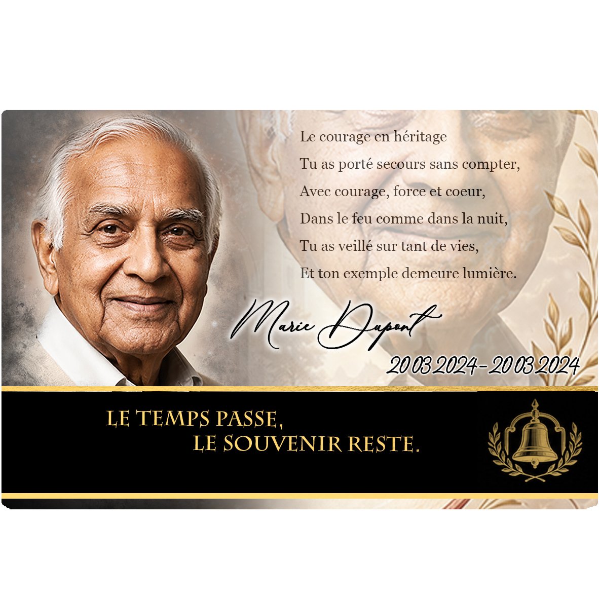 Plaque Panoramique Pompier effet Crayon, ambiance complète portrait + fond